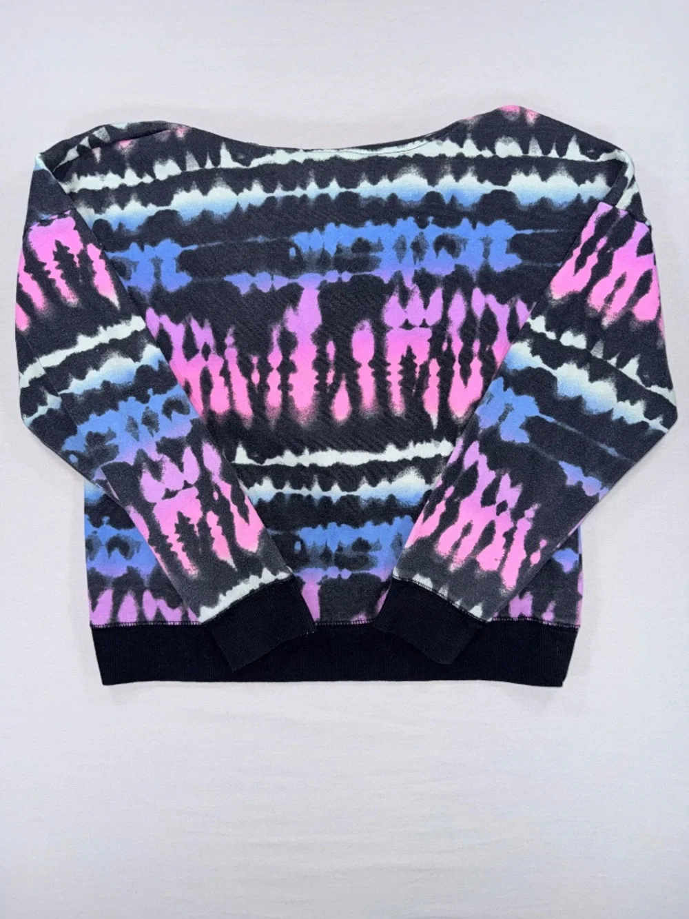 Justice Girls Tie-Dye Pullover Hoodie Size L (12/14) Black Pink Blue
